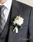 6-Piece White Boutonniere Set – Realistic Ranunculus & Pearl Corsages with Gold Pins for Groom, Groomsmen, Prom, Wedding, Homecoming, Anniversary, Formal Suits